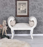 Palazzo Exclusive Cat591b01 Ottoman Chaise Lounge Baroque Voluten 96 x 70 x 50 cm Shabby Chic