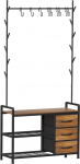 Leader aksessuaarid mantlihoidja koos pingiga Metallist mantlihoidja Rustic 176 x 30 x 84 cm (K x S x L) Must/pruun