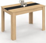 IDMarket - Rechteckiger Esstisch ROZY f&uuml;r 6 Personen in Buchenholzoptik ja Schwarz 110 cm