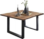 SAM Mephisto S&ouml;&ouml;gitoa laud, 80 x 80 cm, massiivne akaatsiapuit + naturaalset v&auml;rvi lakk, mustaks v&auml;rvitud U-raam, t&ouml;&ouml;stuslikus disainis puidust laud, lauaplaat 26 mm.