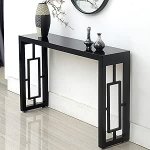 BXKF Konsolentisch Schmal, Rustikale Beistelltisch aus Massivholz, Rechteckige Telefontisch Schmal f&uuml;r Wohnzimmer, Flur und Hinter Dem Sofa(Black,120 * 30 * 75cm/47 * 12 * 29in)