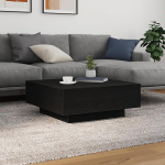 MNISDFL LED-valgustitega kohvilaud must tamme k&uuml;ljelaud elutuppa siseruumidesse 80 x 80 x 31 cm
