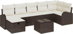 Rantry 8-teiliges Garten Sofa Set mit Kissen Braun Poly Rattan Gartenlounge Model3360439