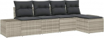 5-teiliges Garten Sofa Set mit Kissen Hellgrau Poly Rattan Gartenlounge Model3355691