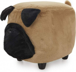 balvi Stool Le Carlin Brown Colour Dog Shaped Footrests Softwood Legs Wood/Polyester 42 x 36 x 44 cm