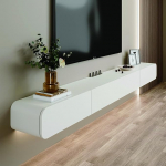 FPIGSHS TV Lowboard rippuv TV-plaat 2 sahtliga 120-200 cm, kaasaegne TV-kapp elutoa kabinetile TV-laud seinakapp multimeedia seinariiul (A, 120 cm)