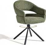 CLIPOP Single kangast p&ouml;&ouml;rlev tool, kaasaegne aktsenttool 360 kraadi p&ouml;&ouml;rlemisalusega, polsterdatud juhuslik vannitool elutuppa magamistuppa lugemiseks (&scaron;enill, roheline)