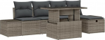 Rantry 6-teiliges Garten Sofa Set mit grauem Poly Rattan Gartenlounge Model3359866