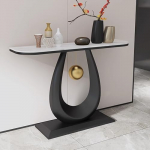 Konsolentisch im Landhausstil mit Stauraum - moderner Eingangstisch im Mid-Century-Stil, Akzent-Sofatisch f&uuml;r Wohnzimmer, Flur und Foyer (Schwarz, 120 cm)