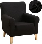 Teie s&uuml;da Veekindel kangas &uuml;he diivanikatte ruuduline elastsus libisemisvastane kate tugitoolile &uuml;he tooli kate elutoa jaoks kodus (v&auml;rv : Fabric1-must, suurus : 1 tk)