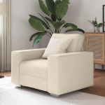 Gecheer Diivan Beige 100 x 77 x 82 cm Leinenmischgewebe, Polstersofa Gepolsterte Couch f&uuml;r Wohnzimmer Apartment B&uuml;ro G&auml;stezimmer4105216