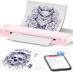Itari Portable Tattoo Printer, M08F Wireless Tattoo Machine Stencil Printer Printer, Inkless Thermal Printer Bluetooth Printer for Tattoo, toetab Tattoo Transfer Paper ja Thermal Paper A4