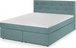 Traumnacht Box Spring Bed with 7-Zone Barrel Pocket Spring Mattresses (H2) and Comfort Foam Topper, Easy Assembly, Produced according to German Quality Standard, 180 x 200 cm, Turquoise