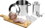 BROWIN roostevabast terasest singik&uuml;psetaja 313016 | Singi seemnepress 1,5 kg komplekt koos termomeetri ja potiga | Singi k&uuml;psetamine Singi k&uuml;psetamise vorm tervislikuks koduseks lihapressiks