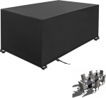 Garden Furniture Covers 200x100x100cm Black 420D Heavy Duty Oxford Fabric Windproof Snowproof UV Enhanced Tear Resistant with 4 Windproof Buckles Rectangle Waterproof