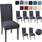Dining Room Chair Covers Set of 6 Chair Covers for Dining Room Kitchen Parsons Chair Covers, Dining Room Chair Protective Cover (Grey, 6)