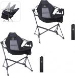 Nice C Camping Chair, Hammock Camping Chair, Rocking Chair, Folding Swing Chair with High Backrest, Stand Drink Holder, Side Pocket, Heavy Duty (Set of 2)