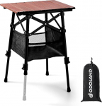 Odoland Mini Camping Table Height Adjustable with Storage Bag, 40 x 30 cm, Lightweight Folding Aluminium Table, Foldable Balcony Table for Beach, Camping, Picnic, Garden, Fishing
