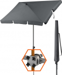 4smile SunnyShade r&otilde;duvarju, antratsiit, 3-in-1 komplekt, p&auml;ikesekaitse r&otilde;dule, UPF 50+, ristk&uuml;likukujuline p&auml;ikesevarju 200 x 125 cm + p&auml;ikesevarju hoidja r&otilde;dule + p&auml;ikesevarju kate