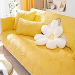 YSZBD Diivanikaitse universaalne diivanikatte mittelibisev diivanikatte L-kujuline diivani viskekate 3/4/2/1-kohaline pestav diivanikatte diivanikaitse kassikoer diivanivaip, kollane 70 x 210 cm.