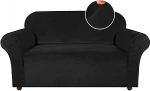 Turquoize Velvet Diivan Slipcover Stretch Diivan katted 2 padjadele Diivan Loveseat Cover koos libisemiskindlate rihmadega M&ouml;&ouml;bli kaitsja Diivan katted koertele, Shape Fit Diivan Slipcover (Medium, must)