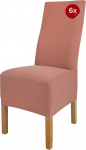 SCHEFFLER-Home Stretch Chair Cover Emma, Elastsed puuvillased toolikatted, Swing toolid, Paigaldatud kate elastse lindiga, elegantsed toolikatted (Dusky Pink, mahutavus 6 lipsu)