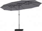 PHI VILLA 2,7 &times; 4,5 m Gartenschirm f&uuml;r Sonnenschutz mit Sockel und Kurbel, Terrasse, Outdoor, wasserdichter Regenschirm