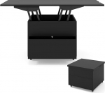 LIFEZEAL kokkupandav kohvilaud, 3 in 1 reguleeritava k&otilde;rgusega, kokkupandav laud koos nupuvajutusega sahtliga, salajase hoiukambriga ja v&auml;lja l&otilde;igatud k&auml;epidemetega, kaasaegne multifunktsionaalne laud elutuppa