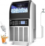 GSE Professional Ice Cube Machine 68 kg/24 tundi - t&ouml;&ouml;stuslik kompressor LED-ekraaniga - t&auml;isautomaatne roostevabast terasest j&auml;&auml;kuubikute masin restoranile, baarile, kohvikule, kontorile, kodumajapidamisele (70 t&uuml;kki/p&auml;evas)