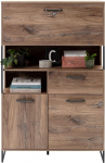 Highboard - Flagstaff Oak Decor - Must - Metall - B 95 cm - 2 ust - 1 klapp - 1 sahtli.