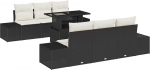 7-teiliges Garten Sofa Set mit Kissen Schwarz Poly Rattan Gartenlounge Model3349103 7-teiliges Garten Sofa Set mit Kissen Schwarz Poly Rattan Gartenlounge Model3349103