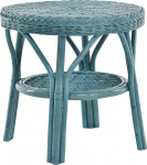 Rotangist laud / k&uuml;ljelaua &uuml;mmargune / kohvilaud rotangist laud riiul (sinine)