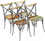 VidaXL Chaises de salle &agrave; manger 51 x 52 x 84 cm 4 tk Bois recycl&eacute;