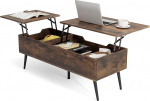 GOPLUS kohvilaud reguleeritava k&otilde;rgusega, pikendatav kohvilaud varjatud hoiuruumiga ja metallraamiga, t&otilde;stetav diivanilaud elutuppa ja kontorisse (Rustic Brown)