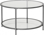 Studio Designs Home Camber Elite metallist ja klaasist, &uuml;mmargune, 28" kohvilaud, sulamist terasest karastatud klaasist, tinast, 28" W x 28" D x 17,5" H