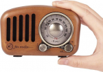 PRUNUS J-919 FM Classic Wooden Retro Radio Small, kaasaskantav raadio Bluetooth k&otilde;lariga, nostalgiline raadio AUX/SD funktsiooniga, 1800 mAh laetav aku (Cherry Wood)