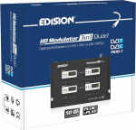 EDISION HDMI modulaator 3-in-1 Quad 4X HDMI maapealse DVB-T, ISDB-T v&otilde;i kaabli DVB-C MPEG4, 3 valikulist modulatsiooni v&auml;ljundsignaali, Full HD jaotamine koaksiaalv&otilde;rgu kaudu, Plug and Play