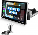 SIXWIN [2+64G Android 13] Autoradio 1 DIN koos juhtmevaba Carplay & juhtmega Android Car, 9-tolline HD puuteekraan WiFi/GPS/Bluetooth/Mirror Link/USB/FM/RDS/AUX/EQ/SWCga