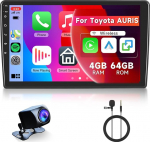 Hodozzy 8 Core 4G + 64G autoraadio Toyota Auris 2006-2011 Android 10,1-tolline IPS puuteekraaniga GPS navigatsioon iOS Carplay Android auto peeglilink raadio Bluetooth DSP, WiFi, FM RDS, kaamera