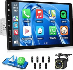 9-tolline Single Din MP5 autoraadio Bluetooth, CarPlay, Android Car, puuteekraan, 1 DIN audiovastuv&otilde;tja koos Mirror Link, FM raadio, TF kaart, AUX sisend, SWC + tahavaate kaamera