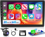 2G + 64G juhtmevaba Carplay Android 13 Autoradio 2 DIN Fiat Bravo 2007-2014 jaoks koos juhtmevaba Android auto navigatsiooniga GPS WiFi 9-tolline autoraadio koos peeglilinkiga Bluetooth FM / RDS EQ roolijuhtimispuldiga