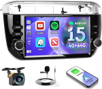 [4G+64G] Inefala Android 15 autoraadio Fiat Punto 2012-2016 juhtmevaba Carplay Androidiga, 7-tolline puutetundlik raadio koos GPS WiFi RDS/FM Bluetooth EQ SWC tagantvaate kaamera mikrofoniga