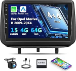 4G + 64G 8-tuumaline autoraadio Android Opel Meriva B 2009-2014 traadita CarPlay Android auto 9-tollise puuteekraaniga navigatsioon GPS koos tagantvaate kaameraga Mirror Link WiFi FM/RDS/DSP raadio SWC