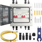 DC &uuml;lepingekaitse, 1000 V 32 A alalisvoolu kaitsel&uuml;liti fotogalvaaniline p&auml;ikesemoodul DC kaitsel&uuml;liti v&auml;lkkaitse maa DC isolaator l&uuml;liti koos p&auml;ikesepistiku maanduskaabliga, IP65 (2 sisse 2 v&auml;lja)
