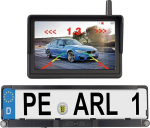 Lescars tagurduskaamera: P&auml;ikeseradio HD tagurduskaamera numbrim&auml;rgi hoidja, monitor, kauguse hoiatus (tagurduskaamera, p&auml;ikesepaneel numbrim&auml;rk, videop&ouml;&ouml;rdumiss&uuml;steem)