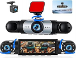 OiLiehu 3,16-tolline Dash Cam autode esi- ja siseruumide salvestamiseks 1080P Full HD, Dual Lens 150 &deg; laias nurgas / G-sensor / Loop Recording / Night Vision Uber Truck Taxi jaoks