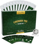 Wesertee tee degusteerimise komplekt roheline tee - Tee kinkekomplekt j&otilde;uludeks 10 rohelise teega &uuml;le maailma, kaasa arvatud teekeetja | Luksuslik tee degusteerimise komplekt