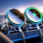 LISEN 15 W Magsafe auto telefonihoidikule koos laadimisfunktsiooniga, Mag Safe Charger auto ventilatsiooni auto mobiiltelefoni hoidik koos laadimisfunktsiooniga, laadimismagnet iPhone 16/15/14/13/12 seeria jaoks