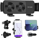 15W Dual Coils QC 3.0 Fast Wireless Charger Auto Handyhalterung Mit Ladefunktion f&uuml;r Z Fold/Flip 7/6/5/4/3 Kann Automatisch Rotieren Autohalterung Qi-Kabellose Kfz-Ladeger&auml;te