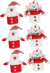 Cabilock Pack of 6 Christmas Candy Jars, Santa Claus Ornaments, Snowman Cups, &scaron;okolaad kingituseks, Christmas Candy Container, Christmas Cookies Tin, Christmas Sweet Case, Red Fabric